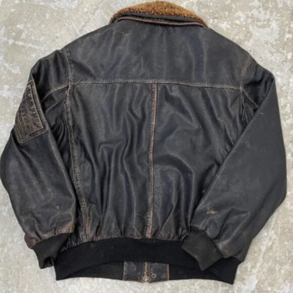 Vintage Orvis A-2 Flight Leather Bomber Jacket Mens Medium Patina FLAW READ - Picture 2 of 16